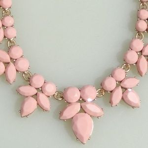 J.Crew Gemstone Petal Necklace Blush Goldtone